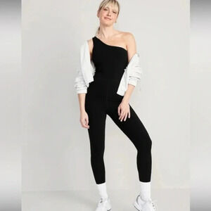 Women’s Black One-Shoulder PowerChill 7/8-Length Bodysuit